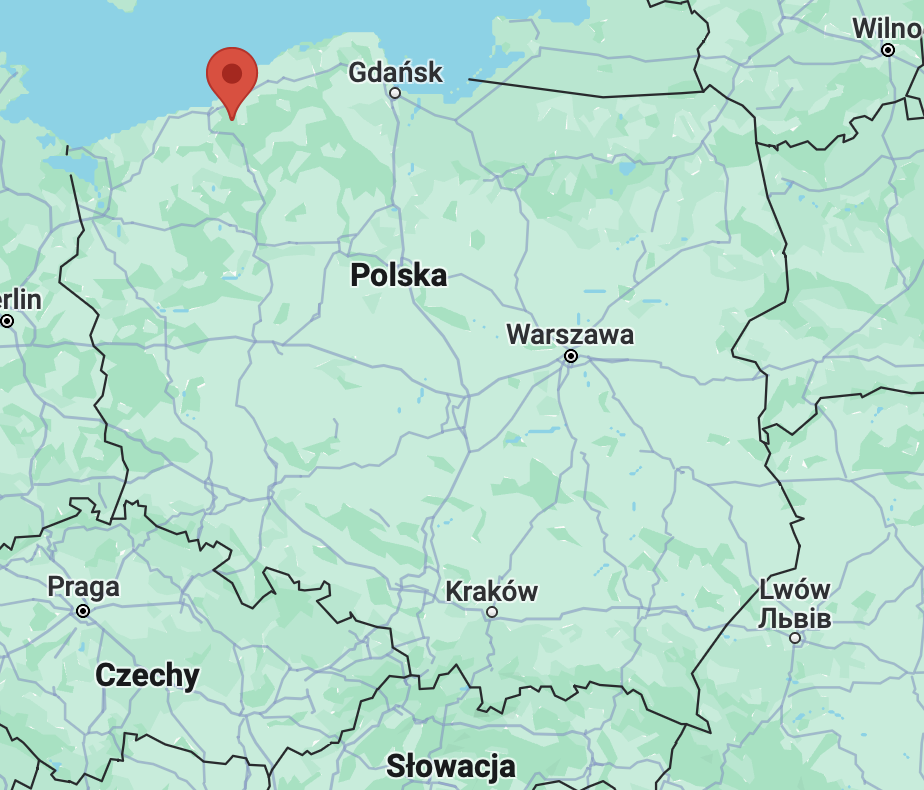 Mapa Kościernica ruiny loży Masońskiej 